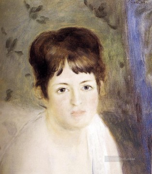  Renoir Oil Painting - Head Of A Woman master Pierre Auguste Renoir